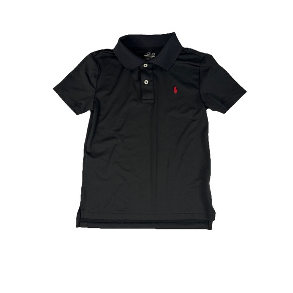 Polo Ralph Lauren Sport Boys Performance Short Sleeve Logo‎ Polo, Black, Size 7 - Picture 1 of 4